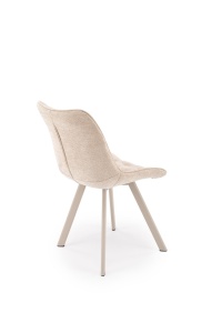 SCAUN DINING STIL K332, BEJ 28/CASMIR, CU TAPITERIE DIN TEXTIL SI PICIOARE DIN METAL, STIL MODERN - Img 3