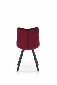 SCAUN DINING STIL K332, BORDO/NEGRU, CU TAPITERIE DIN CATIFEA SI PICIOARE DIN METAL, STIL MODERN - Img 4