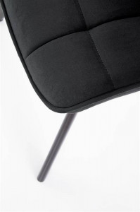 SCAUN DINING STIL K332, NEGRU/NEGRU, CU TAPITERIE DIN CATIFEA SI PICIOARE DIN METAL, STIL MODERN - Img 3