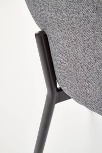 SCAUN DINING STIL K373, GRI/NEGRU, CU TAPITERIE DIN STOFA SI PICIOARE DIN METAL, STIL MODERN, HALMAR - Img 8