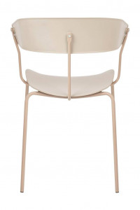 SCAUN DINING/TERASA JETT, BEJ, DIN POLIPROPILENA SI METAL, STIL MODERN - Img 4