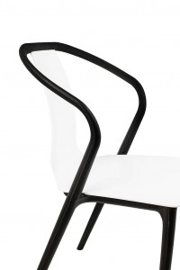 SCAUN DINING/TERASA VINCENT, ALB/NEGRU, DIN POLIPROPILENA, STIL MODERN - Img 6