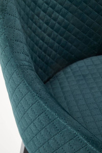 SCAUN DINING TOLEDO 3, VERDE MONOLITH 37/NEGRU, CU TAPITERIE DIN CATIFEA SI PICIOARE DIN LEMN MASIV, STIL CLASIC - Img 4