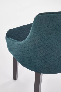 SCAUN DINING TOLEDO 3, VERDE MONOLITH 37/NEGRU, CU TAPITERIE DIN CATIFEA SI PICIOARE DIN LEMN MASIV, STIL CLASIC - Img 7