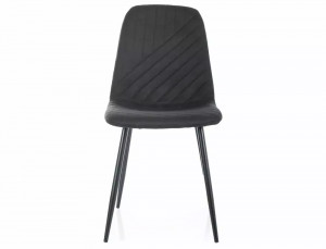 SCAUN DINING TWIST, NEGRU 19/NEGRU MAT, TAPITERIE DIN STOFA SI PICIOARE DIN METAL, STIL MODERN - Img 2