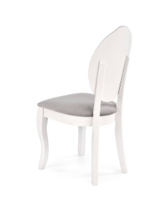 SCAUN DINING VELO, GRI/ALB, CU TAPITERIE DIN STOFA FINA SI PICIOARE DIN LEMN MASIV, STIL CLASIC - Img 8