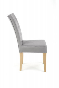 SCAUN DINING VERMONT, GRI MONOLITH 85/STEJAR, CU TAPITERIE DIN CATIFEA SI PICIOARE DIN LEMN MASIV, STIL CLASIC - Img 8