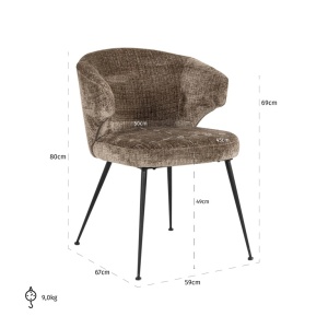 SCAUN DINING XANDRA STONE CHENILLE NIAGARA 104, S4724, CONFECTIONAT DIN 100% POLIESTER SPUMA SI METAL, RICHMOND INTERIORS - Img 4