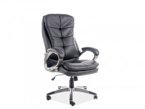 SCAUN DIRECTORIAL Q-279, NEGRU, DIN PIELE ECOLOGICA, STIL MODERN, SIGNAL