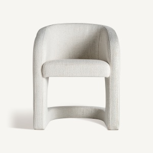 SCAUN ELEGANT BILAIS, DIN METAL SI TEXTIL ALB/GALBUI, DESIGN CONTEMPORAN, VICAL HOME - Img 2