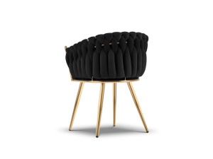 SCAUN EXCLUSIVIST SHIRLEY NEGRU, TAPITERIE DIN CATIFEA SI AURIU, STIL MODERN, ARTIM GROUP SELECTION - Img 2