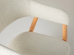 SCAUN HERA, DIN TEXTIL SI LEMN, ALB/STEJAR, MICADONI, STIL MODERN - Img 4