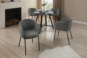 SCAUN LIVING, FLORENZ, MATERIAL TEXTIL GRI SI METAL, ARTIM GROUP SELECTION