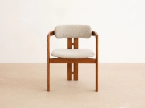 SCAUN LLEVANT, DIN TEXTIL SI LEMN, BEJ/MARO, MICADONI, STIL MODERN - Img 2