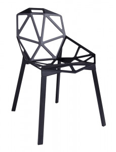 SCAUN NEGRU DIN ALUMINIU SPLIT PREMIUM STIL MODERN - Img 1
