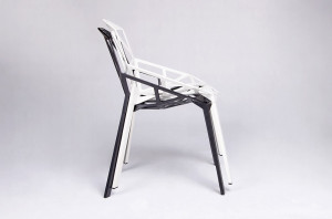 SCAUN NEGRU DIN ALUMINIU SPLIT PREMIUM STIL MODERN - Img 8