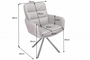 SCAUN OFFICE, BIG GEORGE, GRI, TEXTIL FIN SI PIELE NATURALA, ARTIM GROUP SELECTION - Img 4