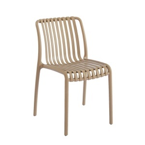 SCAUN PENTRU EXTERIOR/INTERIOR STRIPS, BEJ, DIN POLIPROPILENA, STIL MODERN MINIMALIST