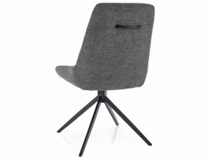 SCAUN PIVOTANT ASTI, GRI INCHIS 18/NEGRU MAT, TAPITERIE DIN STOFA BREGO SI PICIOARE DIN METAL, STIL MODERN - Img 3