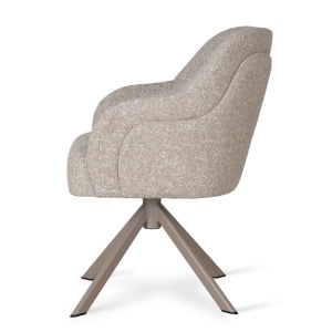SCAUN PIVOTANT AURIN SUPREME, CONFECTIONAT DIN LEMN, SPUMA, ARCURI SI TEXTIL, BEJ, STIL MODERN - Img 3