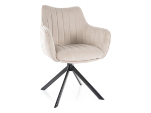 SCAUN PIVOTANT AZALIA VELVET BEJ BLUVEL30/NEGRU, CU TAPITERIE DIN CATIFEA, STIL MODERN