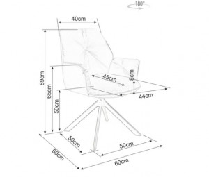 SCAUN PIVOTANT BOOGIE II, GRI BLUVEL 14/NEGRU MAT, TAPITERIE DIN CATIFEA SI PICIOARE DIN METAL, STIL MODERN - Img 4