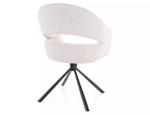 SCAUN PIVOTANT BORGO RAVEN BEZ 22/NEGRU MAT, TAPITERIE DIN STOFA SI METAL, STIL MODERN - Img 3