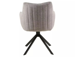 SCAUN PIVOTANT, GRI 07/NEGRU MAT, TAPITERIE DIN STOFA BREGO SI PICIOARE DIN METAL, STIL MODERN - Img 3
