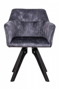 SCAUN PIVOTANT, LOFT 61X81 CM, COD 40254, DIN CATIFEA GRI SI CADRUL DE LEMN - Img 2