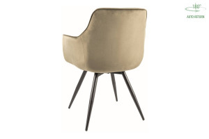 SCAUN PIVOTANT MANGO, OLIVE BLUVEL 77/NEGRU MAT, TAPITERIE DIN CATIFEA SI PICIOARE DIN METAL, STIL MODERN - Img 2