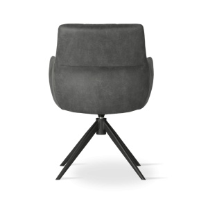 SCAUN PIVOTANT MATERO, ANTRACIT/NEGRU BULL 67, CONFECTIONAT DIN TAPITERIE DIN TEXTIL SI PICIOARE DIN METAL, STIL MODERN - Img 4