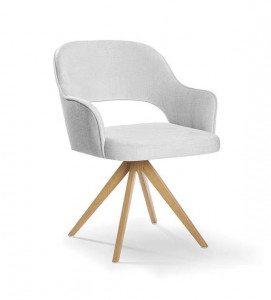 SCAUN PIVOTANT MERCY TWIST, GRI/STEJAR, TAPITERIE DIN STOFA SI PICIOARE DIN METAL, STIL MODERN
