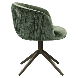 SCAUN ROTATIV CASSI, DIN METAL SI TEXTIL CHENILLE, DE CULOARE NEGRU/VERDE, RICHMOND INTERIORS - Img 9
