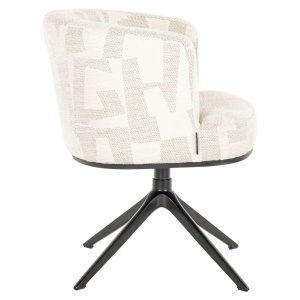 SCAUN ROTATIV, CHEYENNE, BEJ GRAFFIC, METAL, STOFA, SPUMA, RICHMOND INTERIORS - Img 2