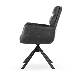 SCAUN ROTATIV CIPHER ANTRACIT/NEGRU/BULL67, TAPITERIE DIN PIELE ECOLOGICA, SPUMA, ARCURI SI METAL, STIL MODERN - Img 3