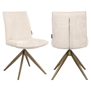 SCAUN ROTATIV DAKOTA S4752, BEIGE CHENILLE NIAGARA 902, CONFECTIONAT DIN 100% POLIESTER, SPUMA, METAL SI OTEL INOXIDABIL, RICHMOND INTERIORS - Img 1