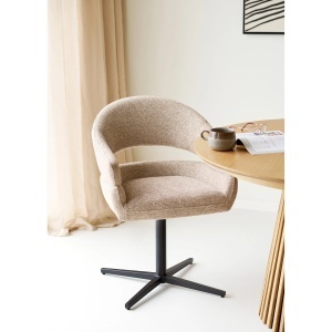 SCAUN ROTATIV DOVER, DIN METAL SI TEXTIL, CULOARE NISIPIU, HOUSE NORDIC - Img 2