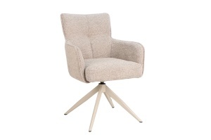 Scaun rotativ LUGANO cu funcție de revenire automată la 360°, cotiere, capacitate de încărcare 150 kg, tweed chenille taupe - Img 9