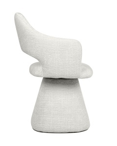 SCAUN ROTATIV VERONA, ALB, CONFECTIONAT DIN TAPITERIE DIN TEXTIL CHENILLE, SPUMA SI METAL, STIL MODERN - Img 2