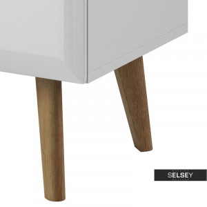 SERVANTA ELEGANTA LIVING CU 4 USI DIN PLACI LAMINATE SI MDF IN DESIGN SCANDINAV DE CULOARE ALBA - Img 3