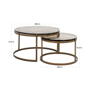 SET 2 MASUTE DE CAFEA CLEO, 213426, CONFECTIONATE DIN METAL SI STICLA SECURIZATA, GOLD, STIL MODERN - Img 7