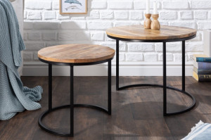 SET 2 MASUTE DE CAFEA, ELEMENTS, COD 39656, METAL SI LEMN, STIL INDUSTRIAL - Img 2