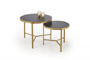 SET 2 MASUTE DE CAFEA FATIMA, EFECT DE MARMURA NEAGRA/AURIU, DIN MARMURA SI METAL, STIL MODERN