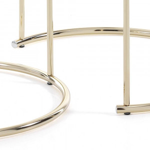 SET 2 MASUTE DE CAFEA, THIN-R WHITE, COD 5033, STIL MODERN, REALIZAT DIN METAL SI MDF LAMINAT - Img 3