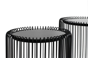SET 2 MASUTE DE CAFEA WIRE 44 CM, CONFECTIONATE DIN STICLA, FONTA SI METAL, STIL MODERN - Img 3
