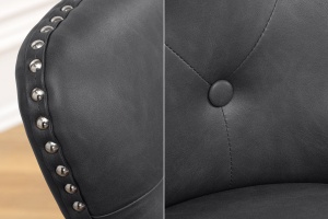 SET 2 SCAUNE, CASTLE CU MANER, DIN PIELE ECO DE CULOARE NEAGRA SI LEMN, ARTIM GROUP SELECTION - Img 3
