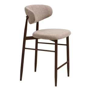 SET 2 SCAUNE DE BAR LEVANTO, DIN METAL SI TEXTIL, CULOARE NISIPIU, HOUSE NORDIC - Img 4