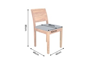 SET 2 SCAUNE DE LEMN MAKASSAR 80CM, REALIZAT DIN LEMN DE TRANDAFIR SI PIELE ECOLOGICA, CULOARE GRI/MARO - Img 3