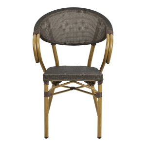 SET 2 SCAUNE DE TERASA CALDA, REALIZAT DIN ALUMINIU SI TEXTIL, CULOARE MARO DESCHIS, HOUSE NORDIC - Img 3
