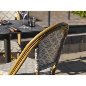 SET 2 SCAUNE DE TERASA LAURIA, REALIZAT DIN ALUMINIU SI TEXTIL, CULOARE BAMBUS, HOUSE NORDIC - Img 12